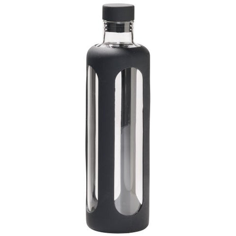 Black Sleeve Borosilicate Glass Water Bottle