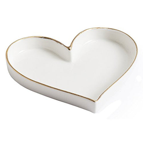 Gold Trimmed Heart Tea Bag Caddy