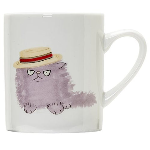 Fluffy and Boater Cap Cat Mug