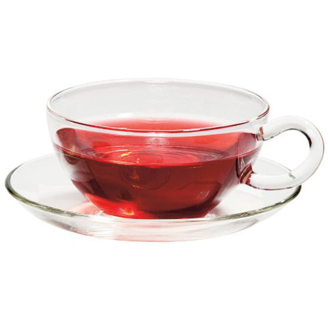 Glass Cup and Saucer