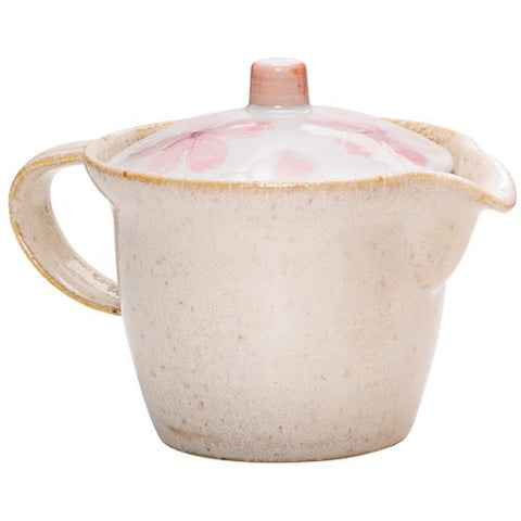 Textured Wheat Cherry Blossom Teapot