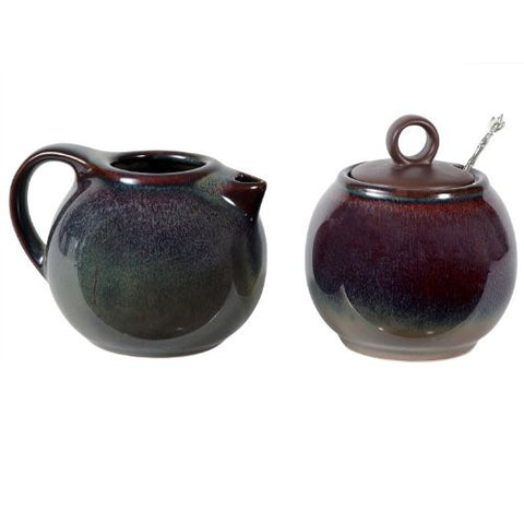 Reactive Brown Ch'a Creamer and Sugar
