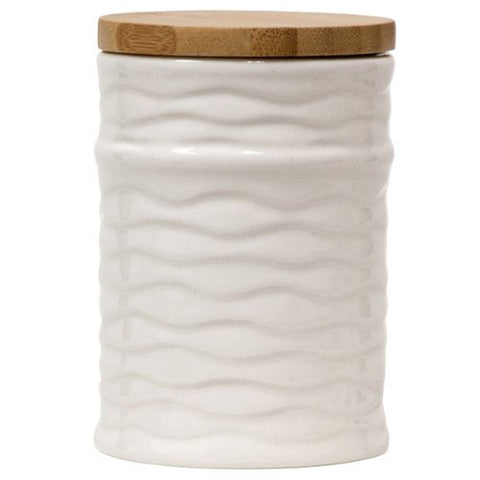White Wave Porcelain Tea Canister