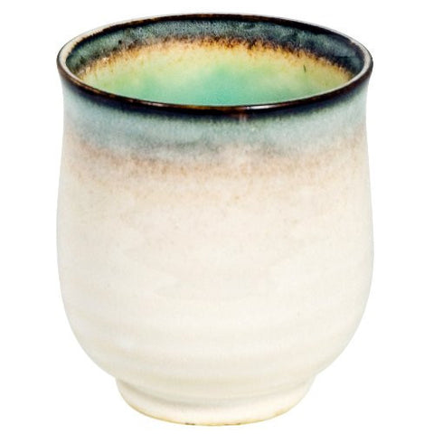 White and Aqua Tea Cup