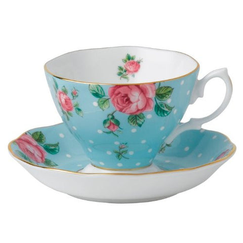 Polka Blue Cup and Saucer