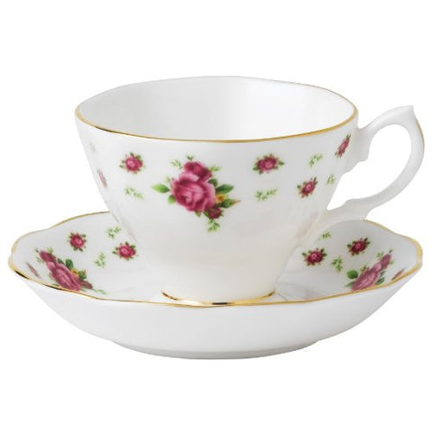 New Country Roses White Cup and Saucer