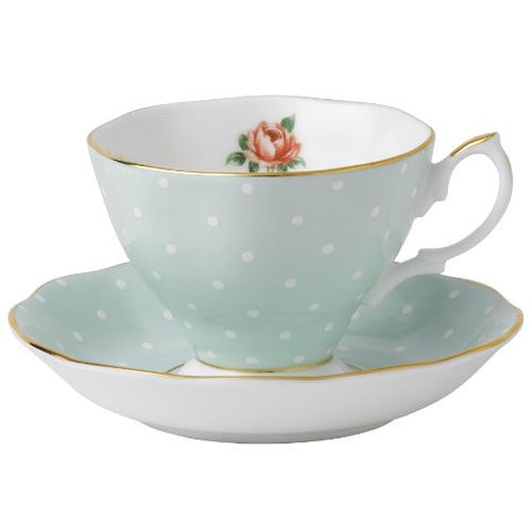Polka Rose Mint Cup and Saucer