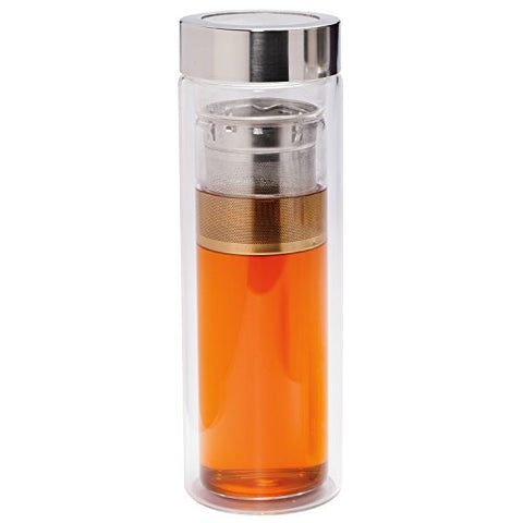 Clear Double Wall Glass Tea Tumbler