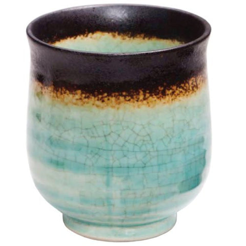 Aqua and Bronze Tea Cup
