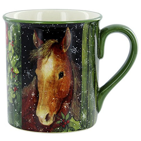 Brown Holiday Horse Mug