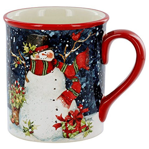 Bird in Hand Snowman Mug