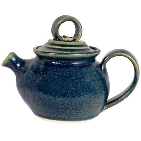 Handcrafted Feathered Blue Teapot