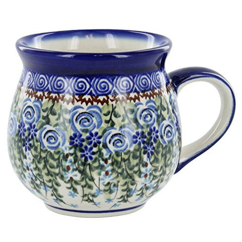 Polish Pottery Blue Rose Bubble Mug
