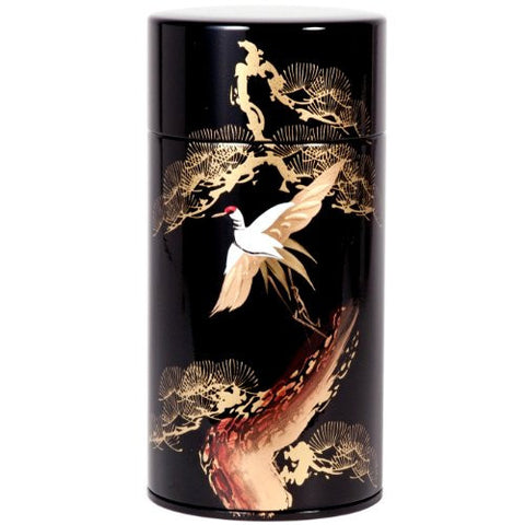 Black and Gold Crane Canister