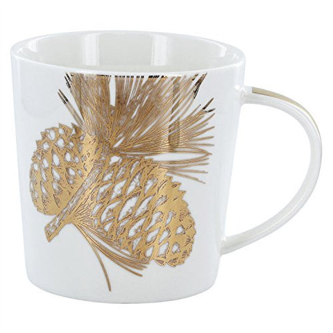 Engraved Golden Pine Cone Mug