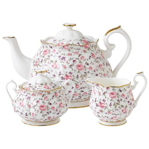 Three Piece Rose Confetti Tea Set