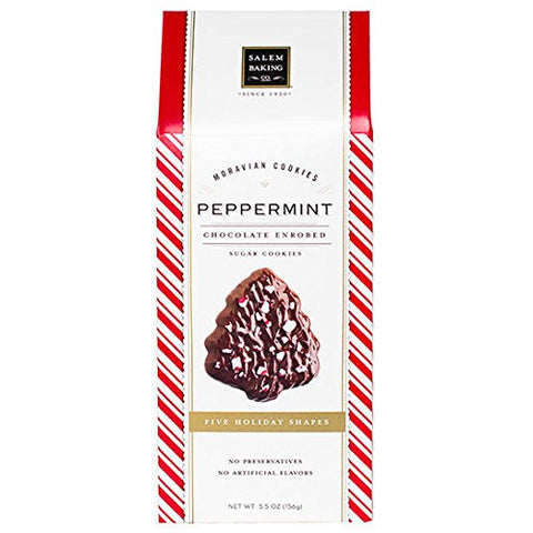 Chocolate Enrobed Holiday Cookies with Crushed Peppermint