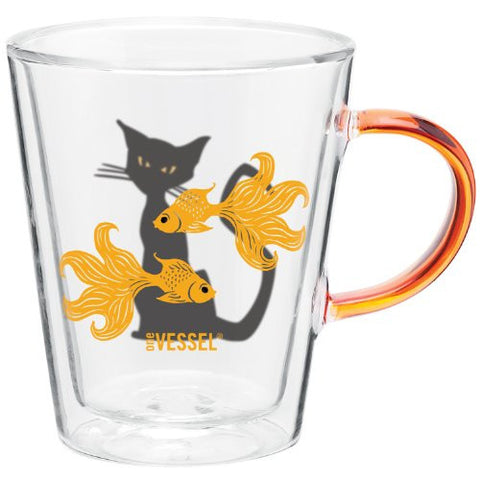 Goldfish Watch Double Wall Glass Mug
