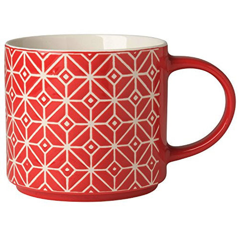 Red Textured Tile Mug