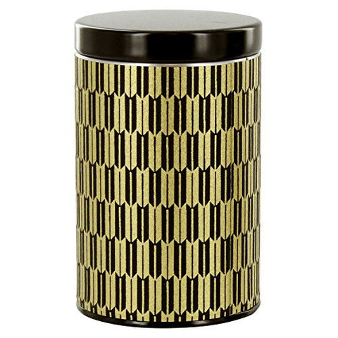 Gold and Black Feather Tea Canister