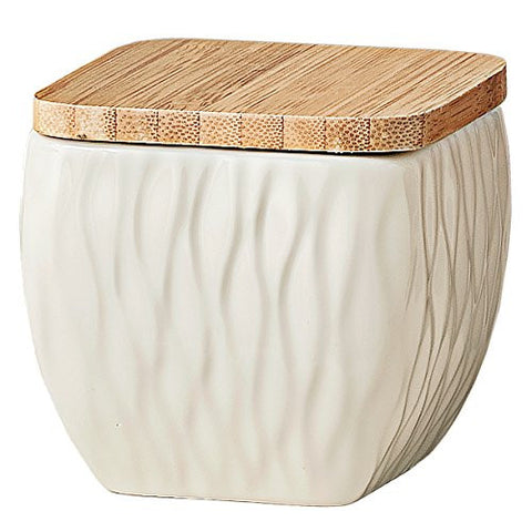 White Ripple Porcelain Tea Canister
