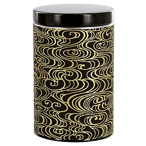 Gold and Black Clouds Tea Canister